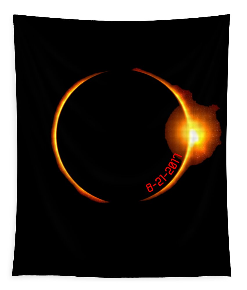 Funny Tapestry featuring the digital art Solar Eclipse 2017 by Flippin Sweet Gear