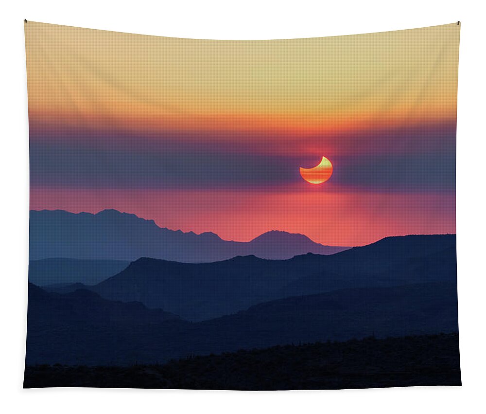 American Southwest Tapestry featuring the photograph Desert Solar Eclipse by Rick Furmanek