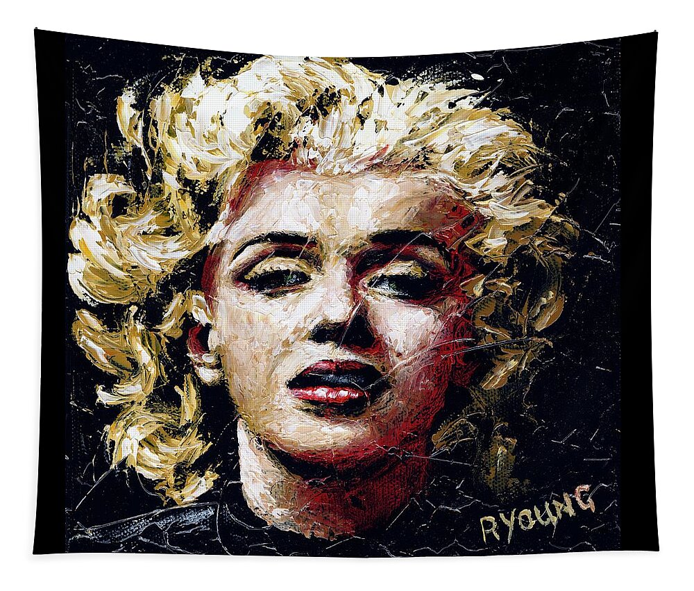 Marylin Tapestry featuring the painting Some Like It Hot part 1 by Richard Young
