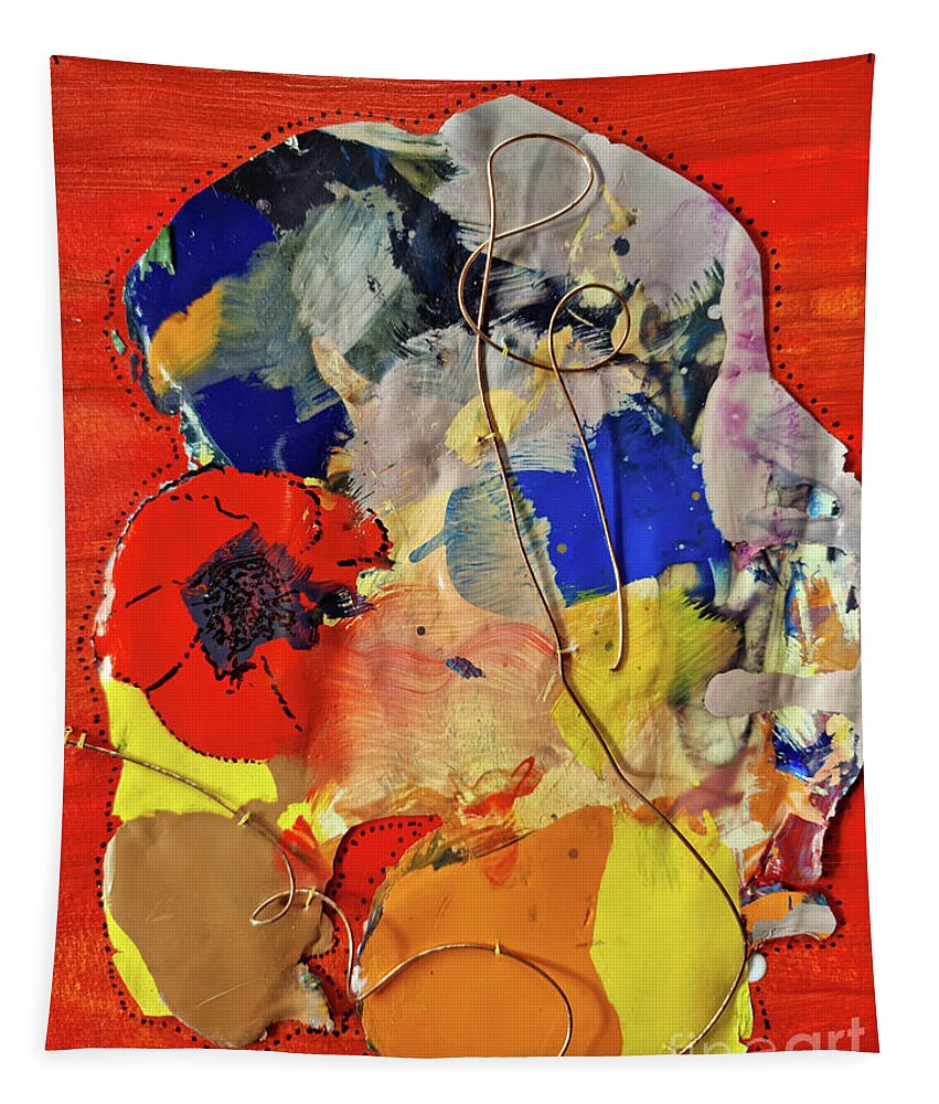 Mixed Media Tapestry featuring the mixed media Song Of A Poppy by Tracey Lee Cassin