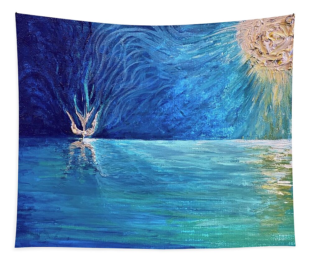 Creation Tapestry featuring the painting Song of Creation 4 by Bethany Beeler