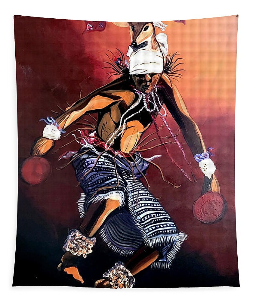 Yaki Tapestry featuring the painting Sonoran Son VI by Emanuel Alvarez Valencia