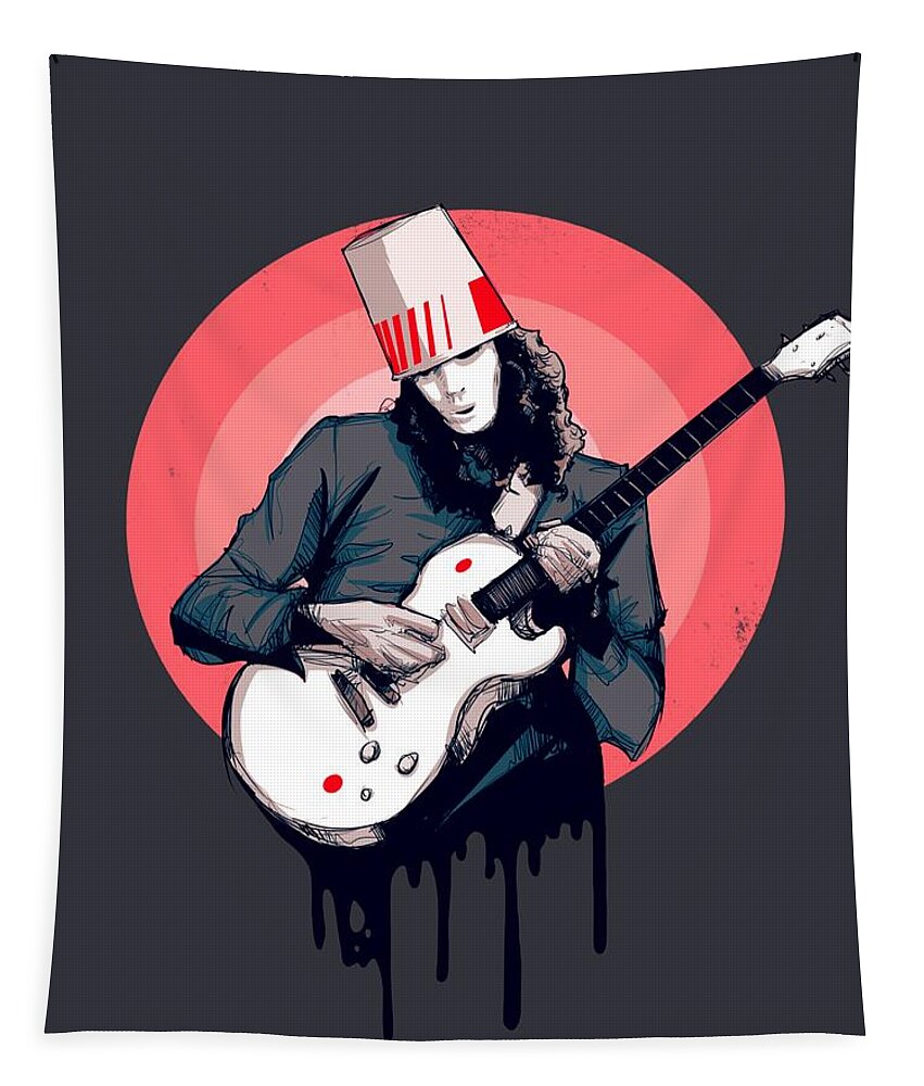 Buckethead Tapestry featuring the drawing Soothsayer by Ludwig Van Bacon