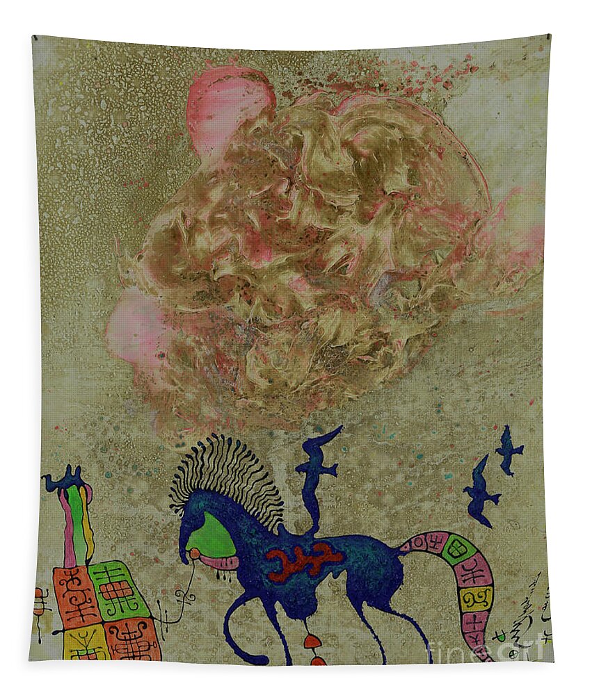 Mongolian Tapestry featuring the painting Sorogdog by Tsegmid Tserennadmid