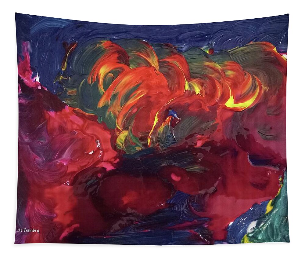 Abstract Tapestry featuring the painting Soul Afire by Linda Feinberg