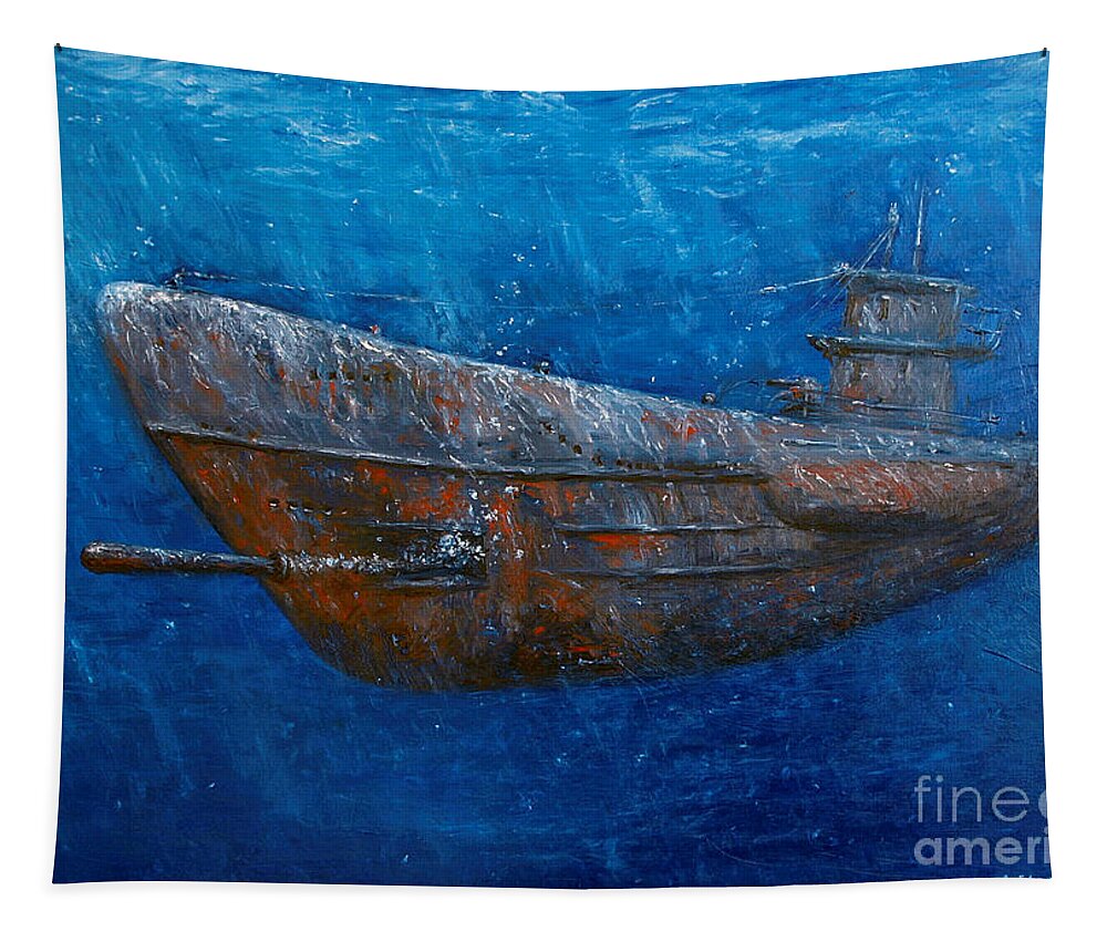 U-boat Tapestry featuring the painting Soul hunter by Arturas Slapsys