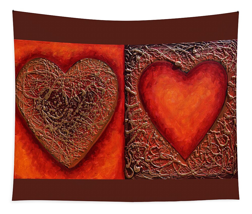 Heart Tapestry featuring the painting Soul Mates by Amanda Dagg