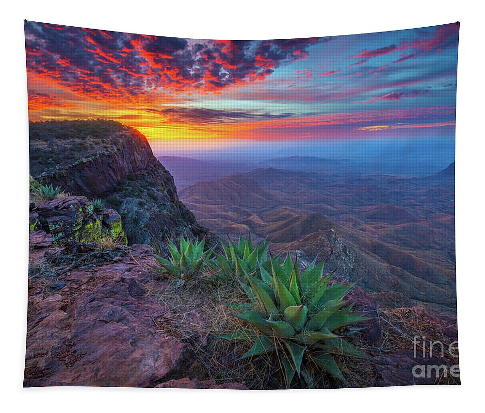 America Tapestry featuring the photograph South Rim Sunrise by Inge Johnsson