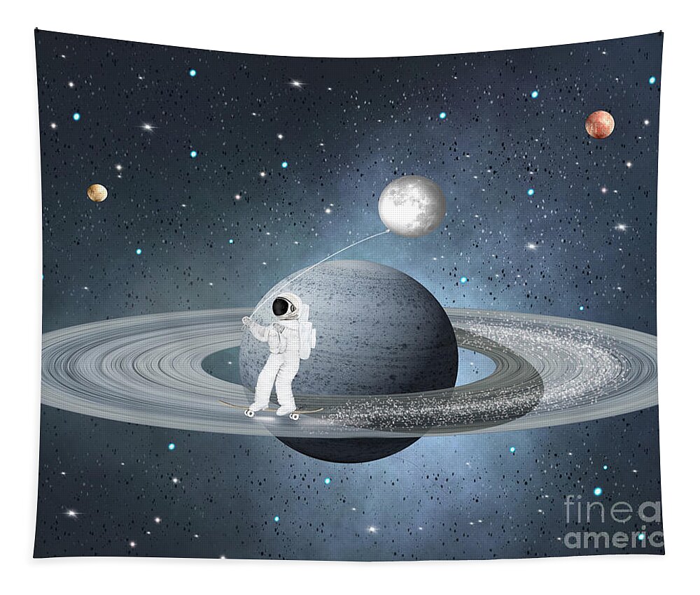 Space Tapestry featuring the painting Space Skate by Bri Buckley