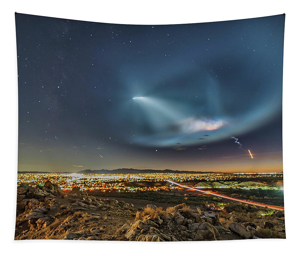 Space X Tapestry featuring the photograph SpaceX Launch 2018 by Daniel Hayes