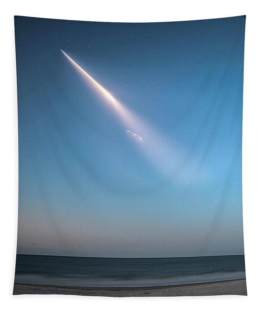 Spacex Tapestry featuring the photograph SpaceX on the way to the ISS by Nick Noble