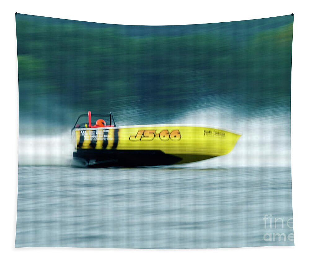 Speed Boat Tapestry featuring the photograph Speed Boat Racing by Rich S