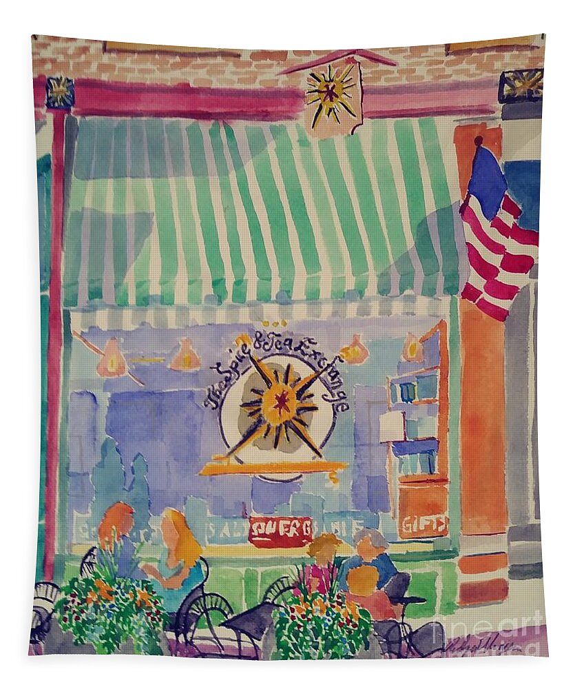 Phillips Ave Tapestry featuring the painting Spice and Tea Shop by Rodger Ellingson