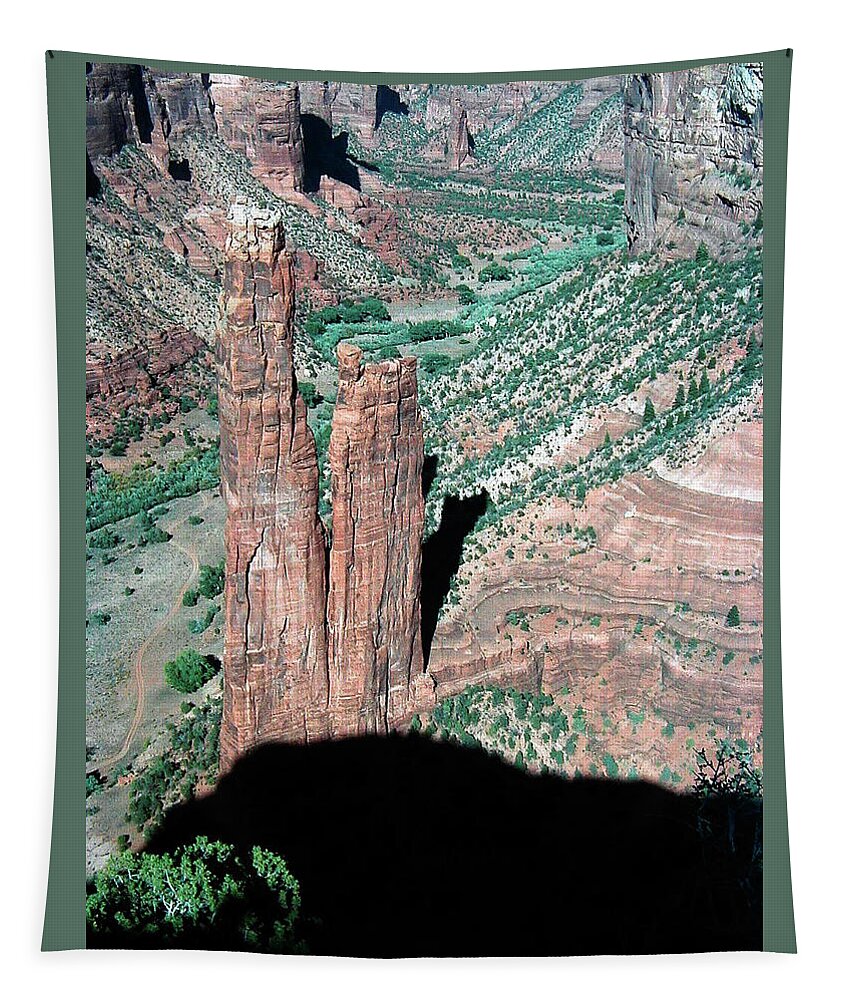 Monument Tapestry featuring the photograph Spider Rock Canyon de Chelly National Monument by Louis Dallara