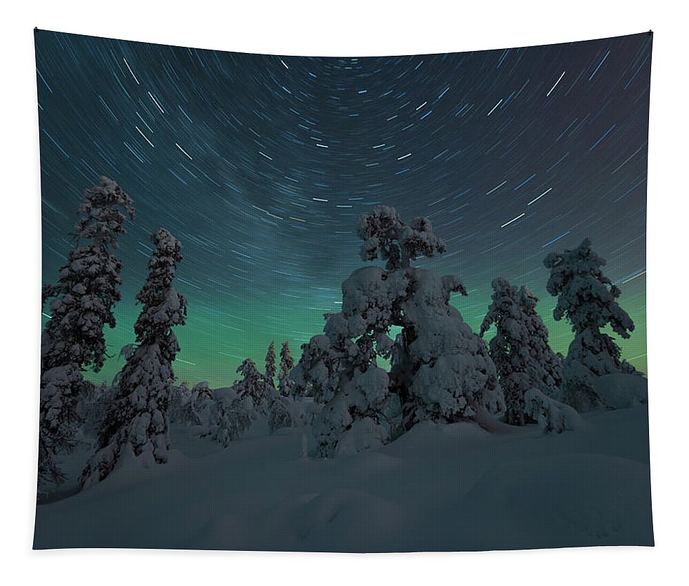 Finland Tapestry featuring the photograph Spinning snow giants by Thomas Kast