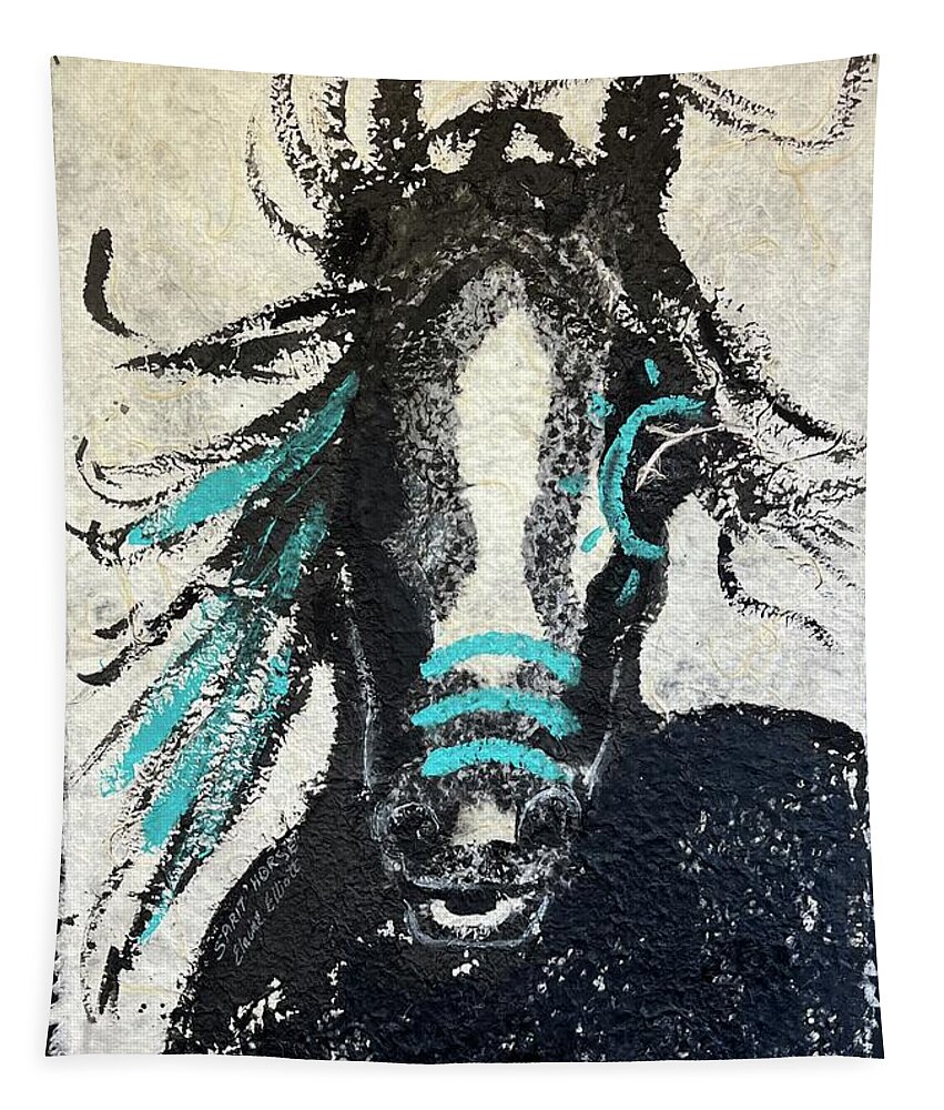 Horse Tapestry featuring the painting Spirit Horse by Elaine Elliott