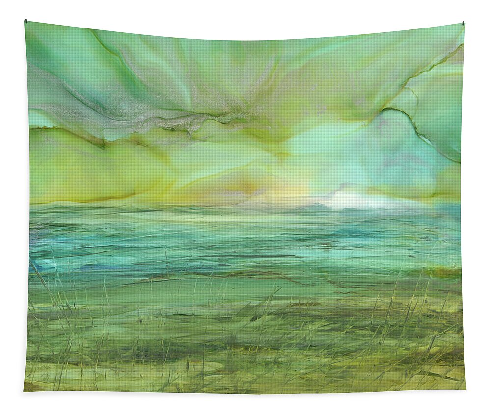 Seascape Tapestry featuring the painting Spirit In The Sky by Kimberly Deene Langlois
