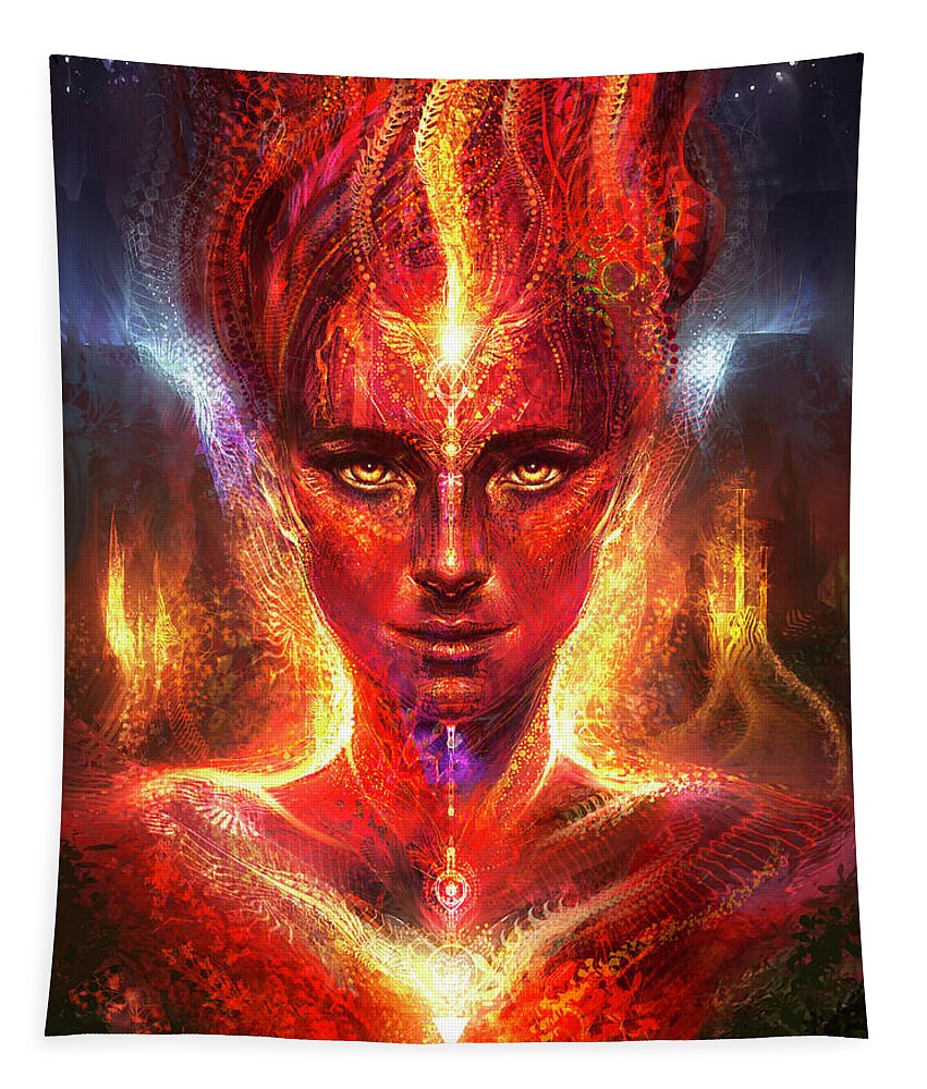 Sedona Tapestry featuring the digital art Spirit of Sedona by Alex Ruiz