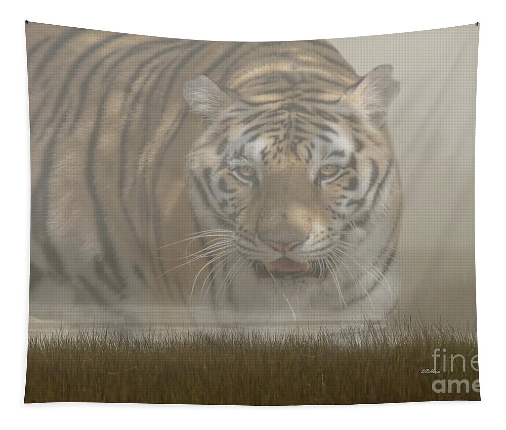 Tigers Tapestry featuring the photograph Spiritual Tiger Of The Foggy Marshland by DB Hayes