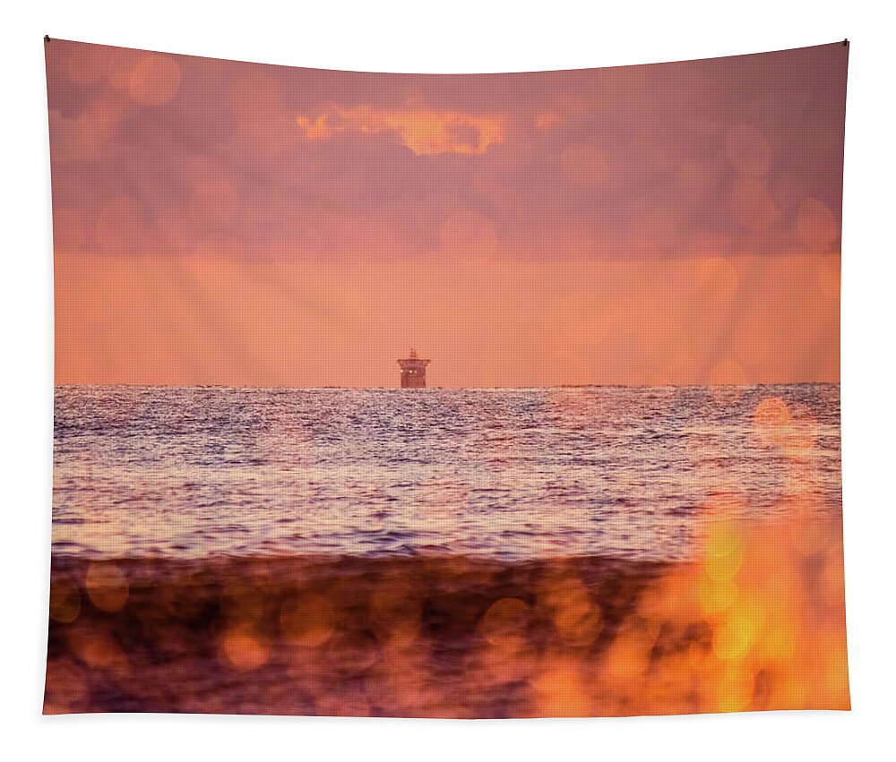 Virginia Beach Tapestry featuring the photograph Splash at Sunrise by Rachel Morrison