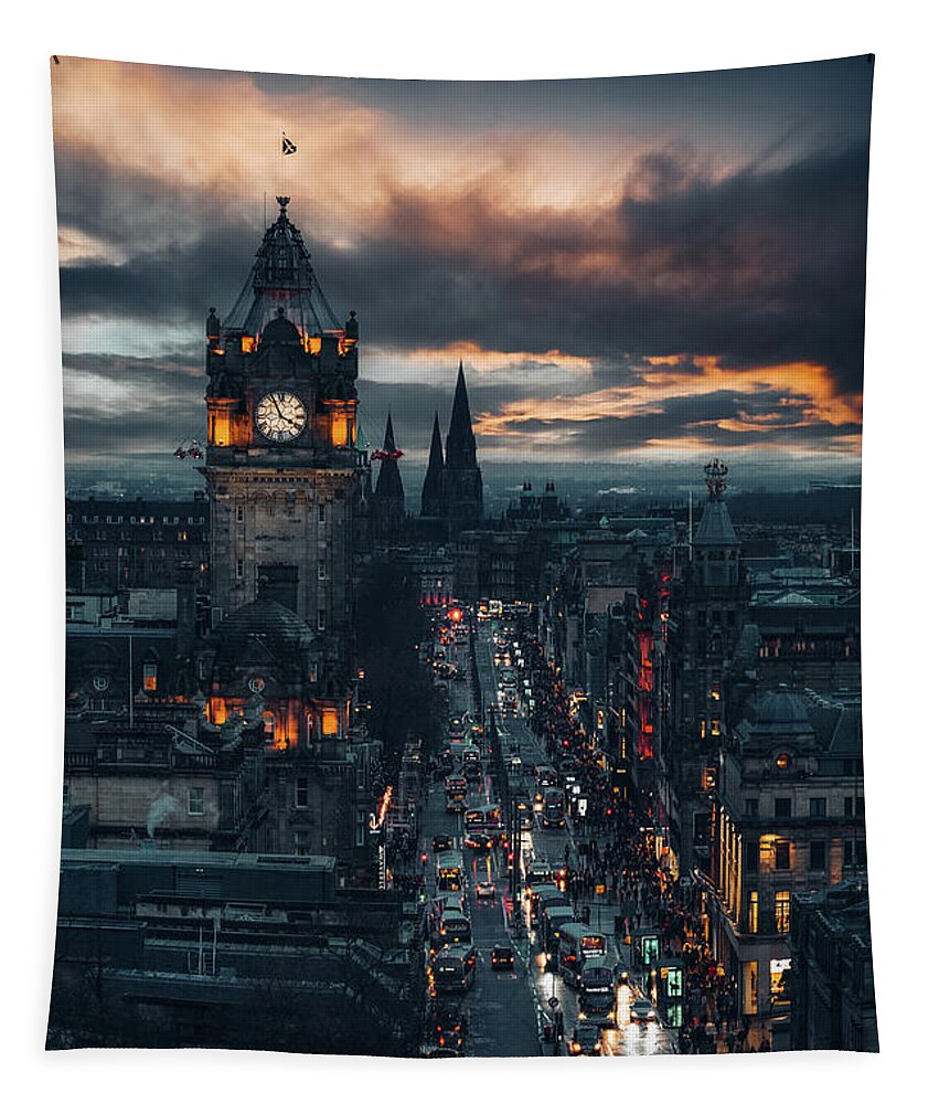 City Tapestry featuring the photograph Spooky Edinburgh by Francesco Riccardo Iacomino