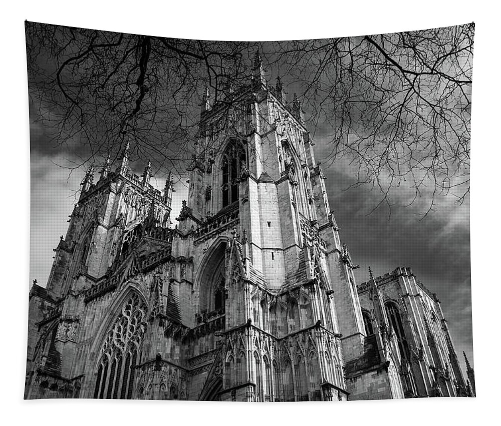 Britain Tapestry featuring the photograph Spring at York Minster by Seeables Visual Arts