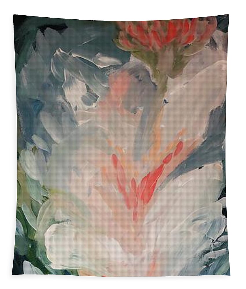 Blooms Flowers Wall Blooms Florals Foliage Pink Peonies Decor Tapestry featuring the painting Spring Blooms by Meredith Palmer