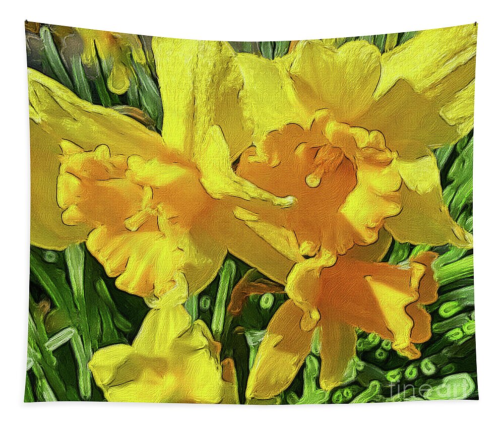 Daffodils Tapestry featuring the photograph Spring Daffodils by Jeanette French