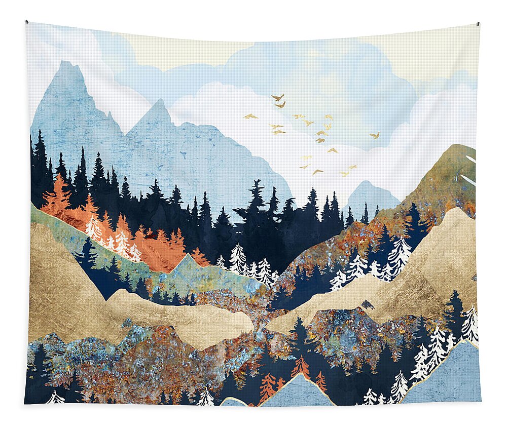 Digital Tapestry featuring the digital art Spring Flight by Spacefrog Designs