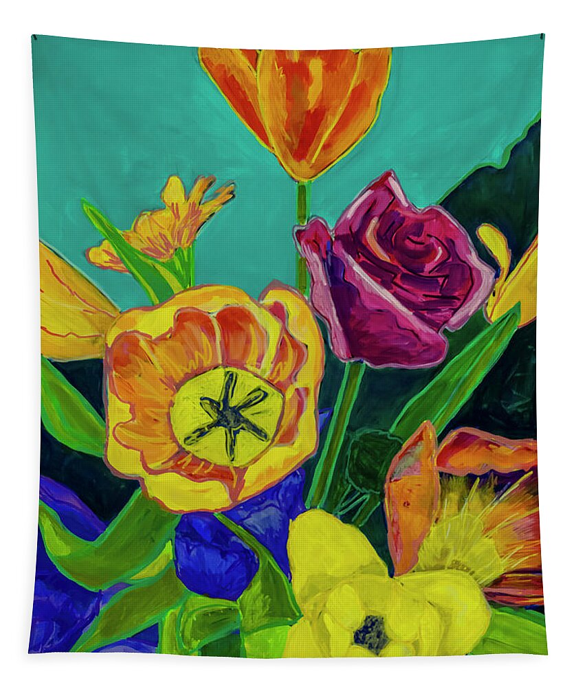 Spring Tapestry featuring the painting Spring Splendour by Jo-Anne Gazo-McKim