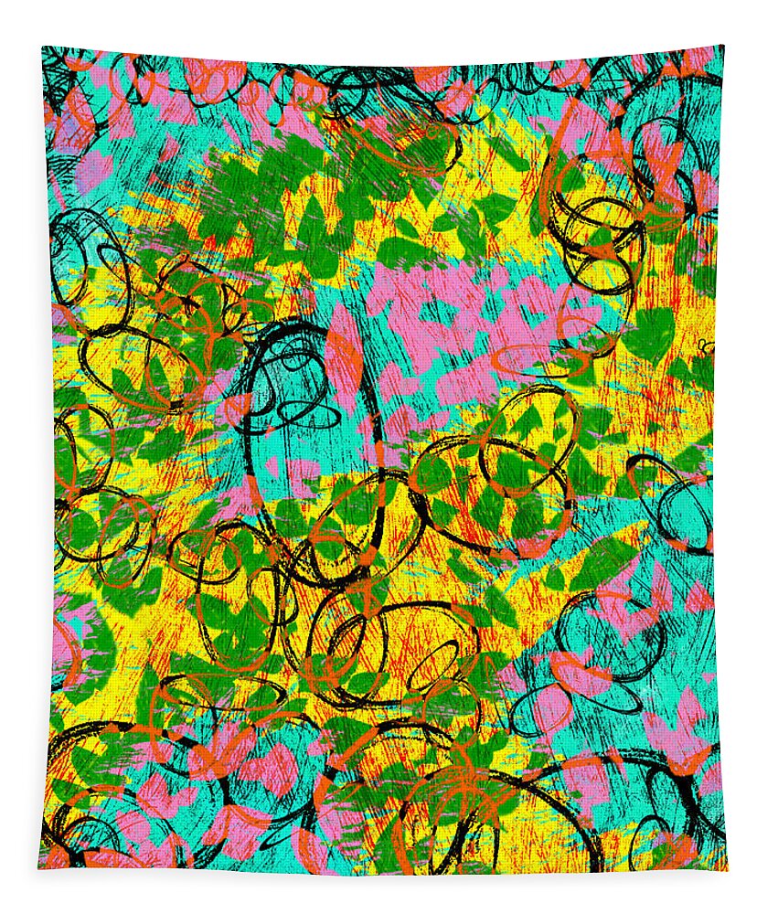 Abstract Tapestry featuring the digital art Spring Time by Sandra Selle Rodriguez