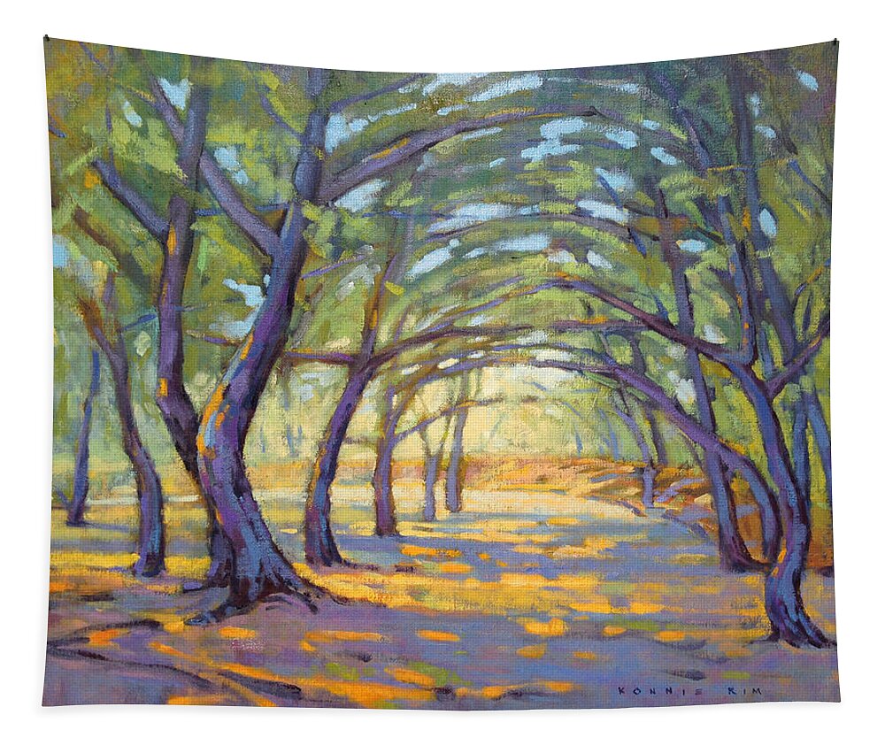 Trees Tapestry featuring the painting Spring Tunnel by Konnie Kim