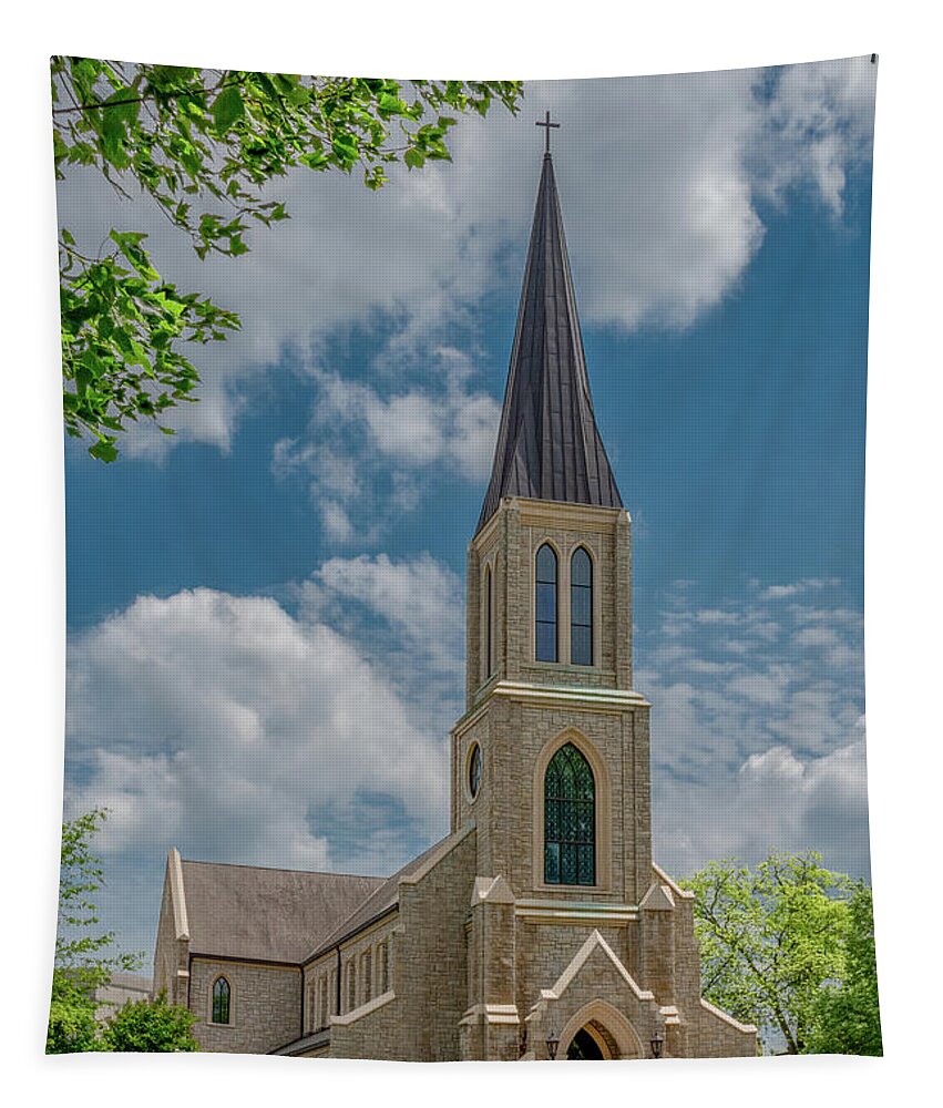 Tennessee Tapestry featuring the photograph Springtime Chapel, Lee University by Marcy Wielfaert