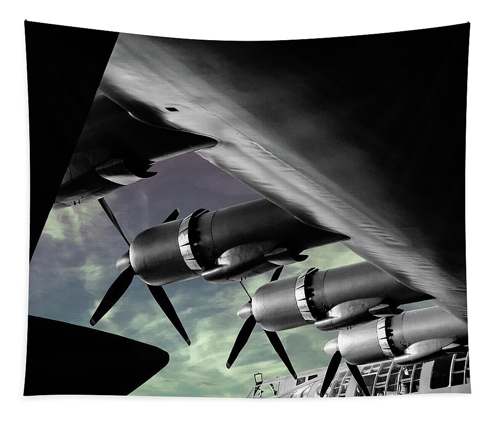 Spruce Goose Tapestry featuring the photograph Spruce Goose Propellors by Rebecca Cozart