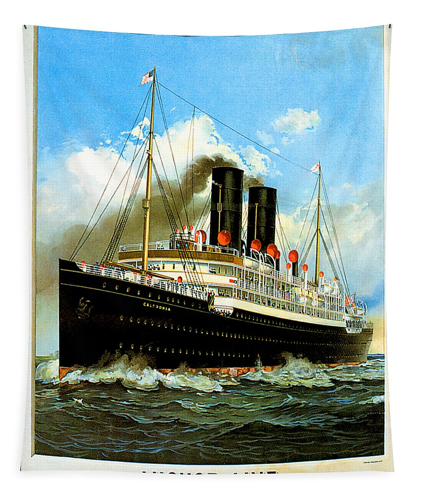 Cameronia Tapestry featuring the painting SS Cameronia 1911 Travel Poster by Unknown