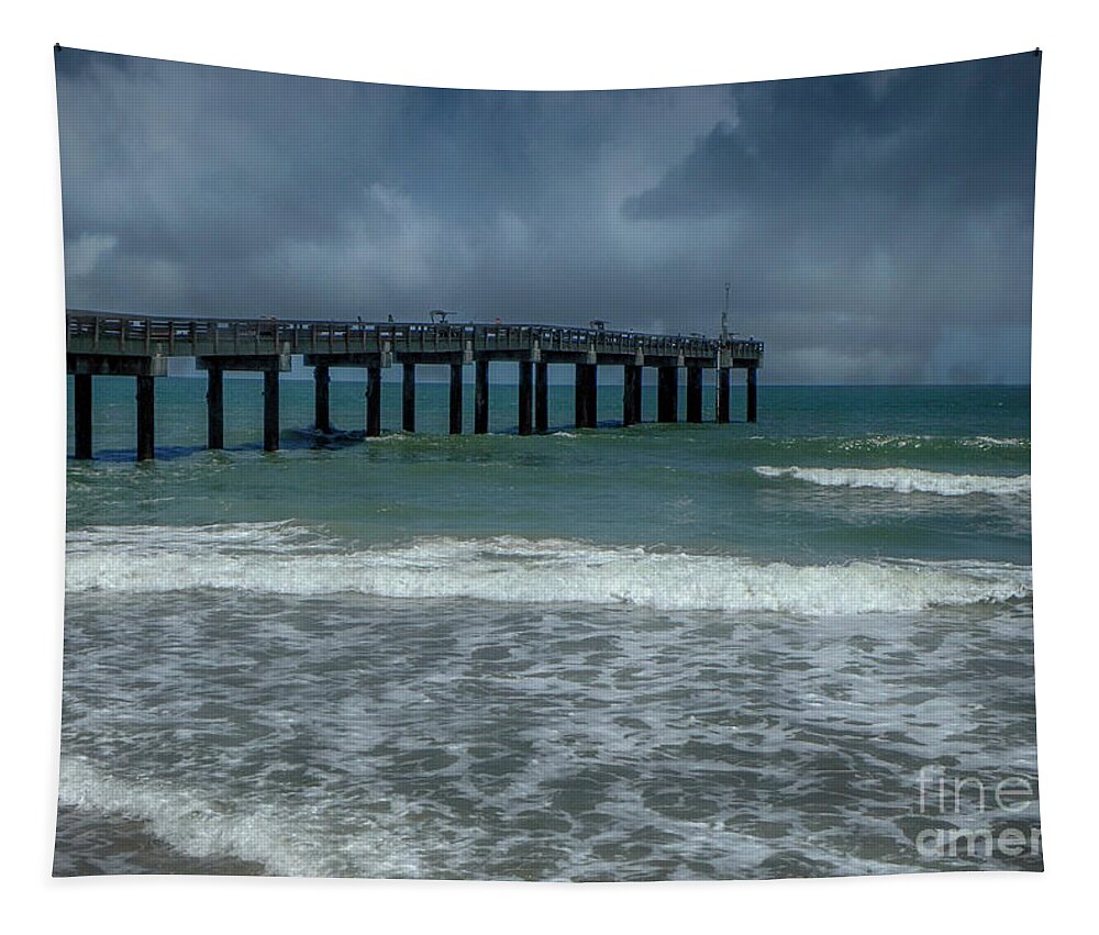 Pier Tapestry featuring the photograph St. Augustine Pier by Judy Hall-Folde