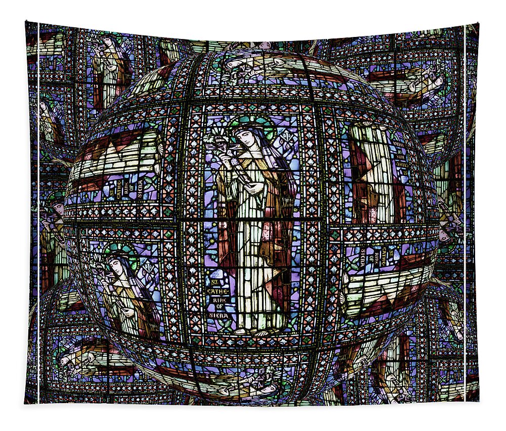 St. Catherine Of Siena Tapestry featuring the digital art St. Catherine of Siena by Mike Braun