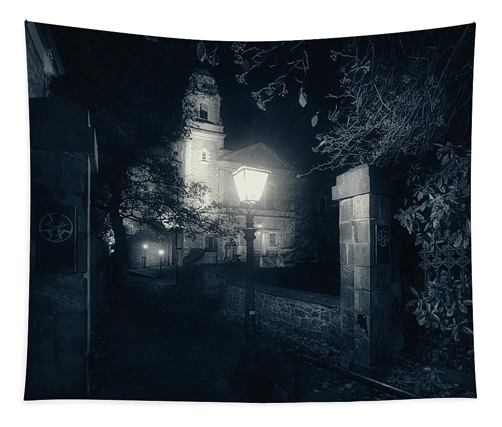 Church Tapestry featuring the photograph St Cuthbert Church by Micah Offman