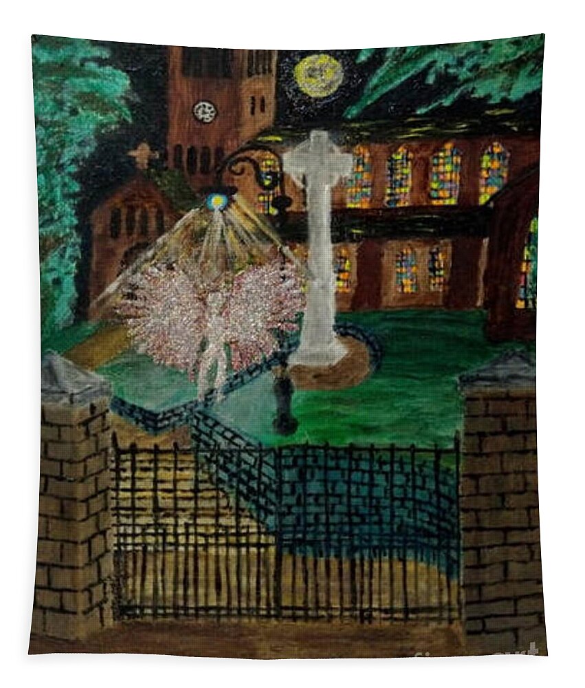 Church Tapestry featuring the painting St Giles Church by David Westwood