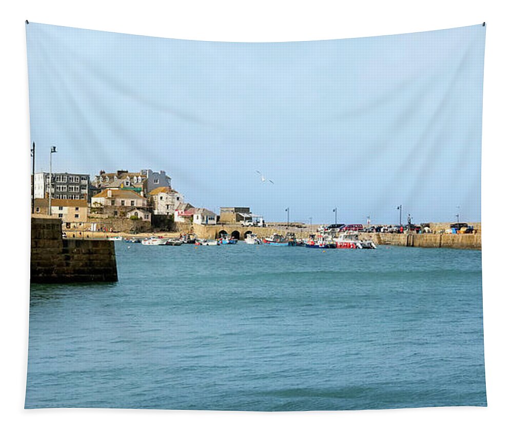 St. Ives Tapestry featuring the photograph St Ives Harbour by Terri Waters