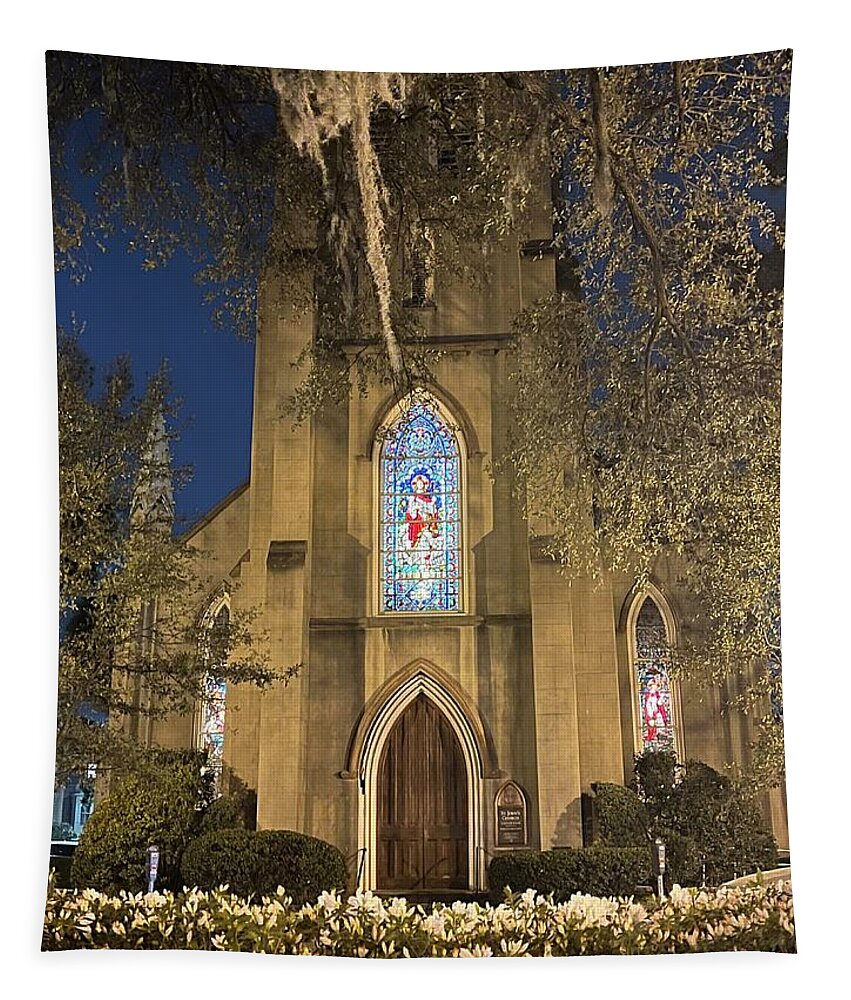 Church Tapestry featuring the photograph St. Johns Window by Barbara Von Pagel