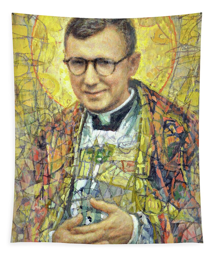 Saint Tapestry featuring the painting St. Jose Maria Escriva by Cameron Smith