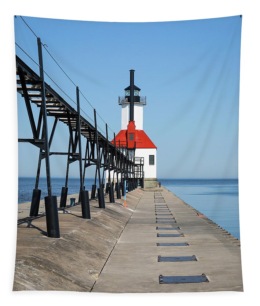 St. Joseph Michigan Lighthouse Tapestry featuring the photograph St. Joseph Michigan Lighthouse by Dan Sproul