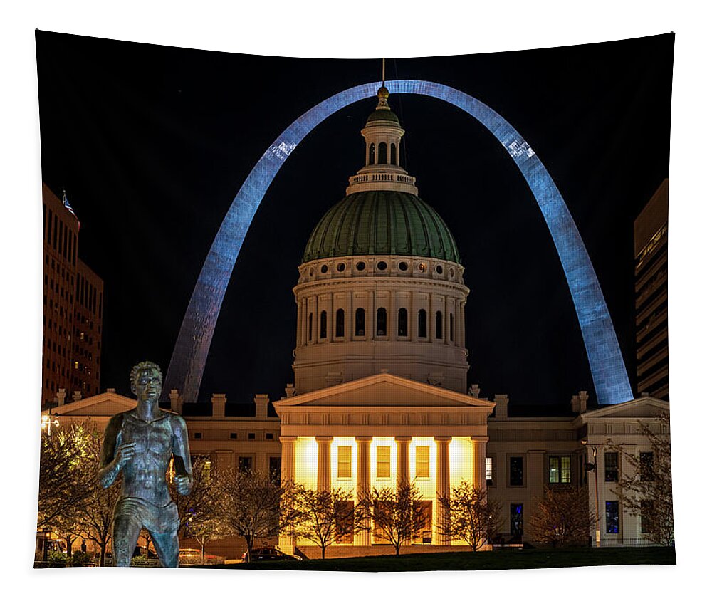 Cityscape Tapestry featuring the photograph St. Louis Iconic Landmarks by Michael Smith