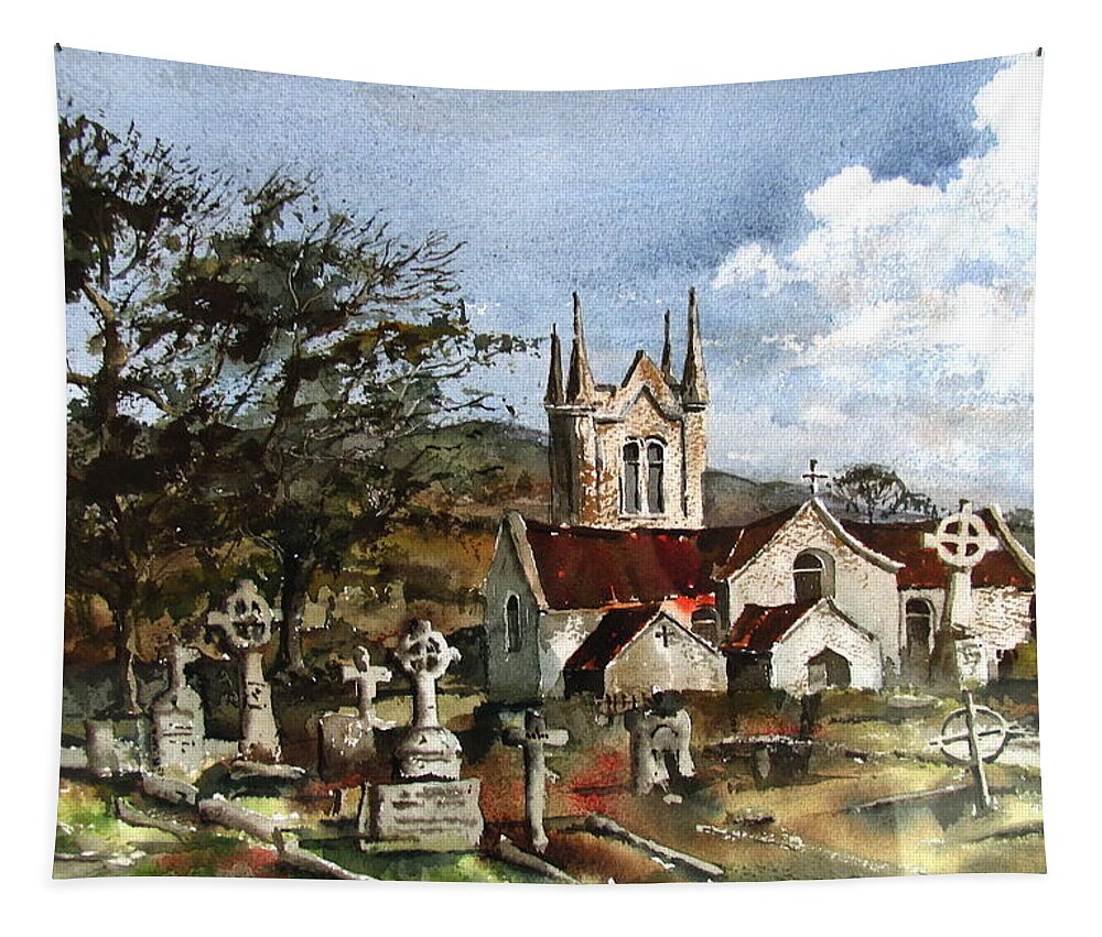 Tapestry featuring the painting St Mochans Kilmacanoge by Val Byrne