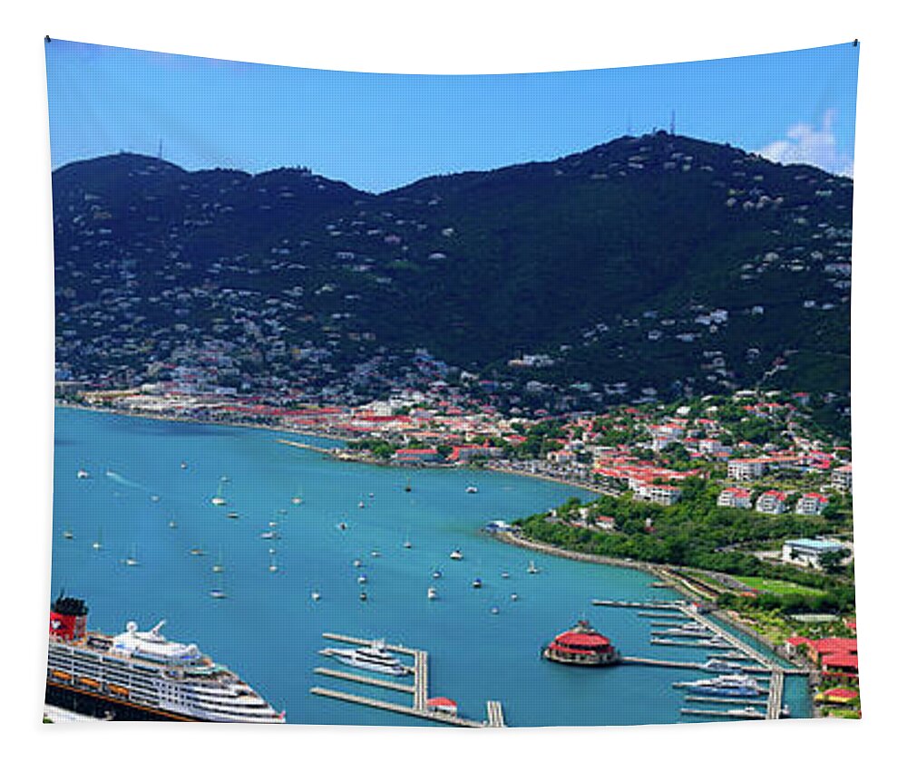 St. Thomas Panorama Tapestry featuring the photograph St. Thomas Panorama by David Morehead