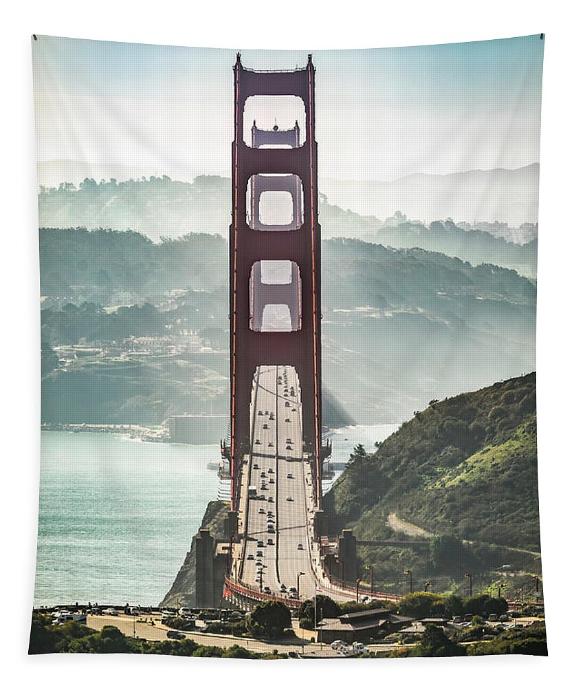 Golden Gate Bridge Tapestry featuring the photograph Stacked by Gary Geddes