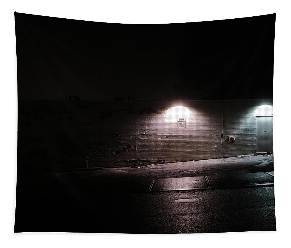 Night Tapestry featuring the photograph Staff Parking by Kreddible Trout