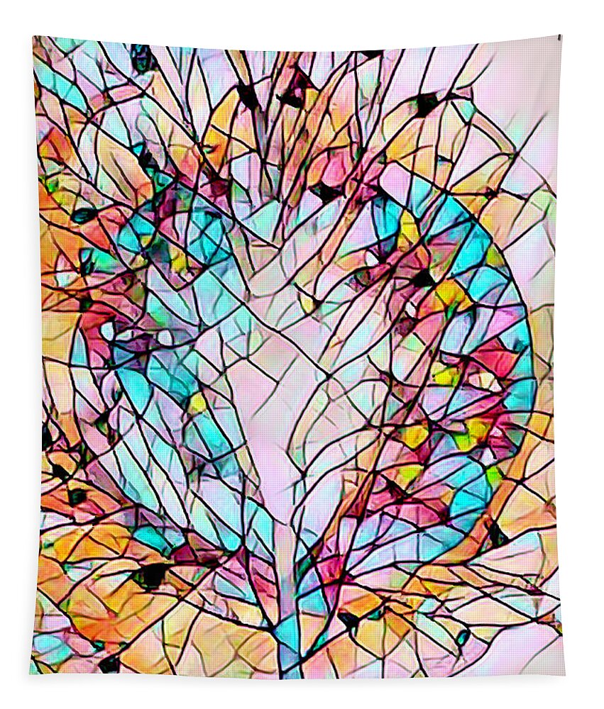 Fall Tapestry featuring the photograph Stained Glass Spring Tree by Debra and Dave Vanderlaan