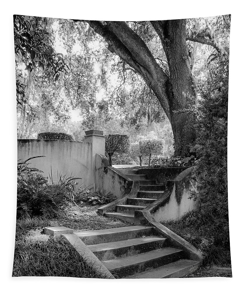 Black And White Tapestry featuring the photograph Stairway to Heaven by Shara Abel